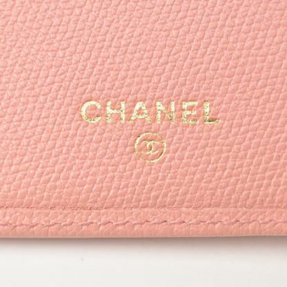 Chanel Wallet Long Here Mark Button Motif Leather Rose A20904