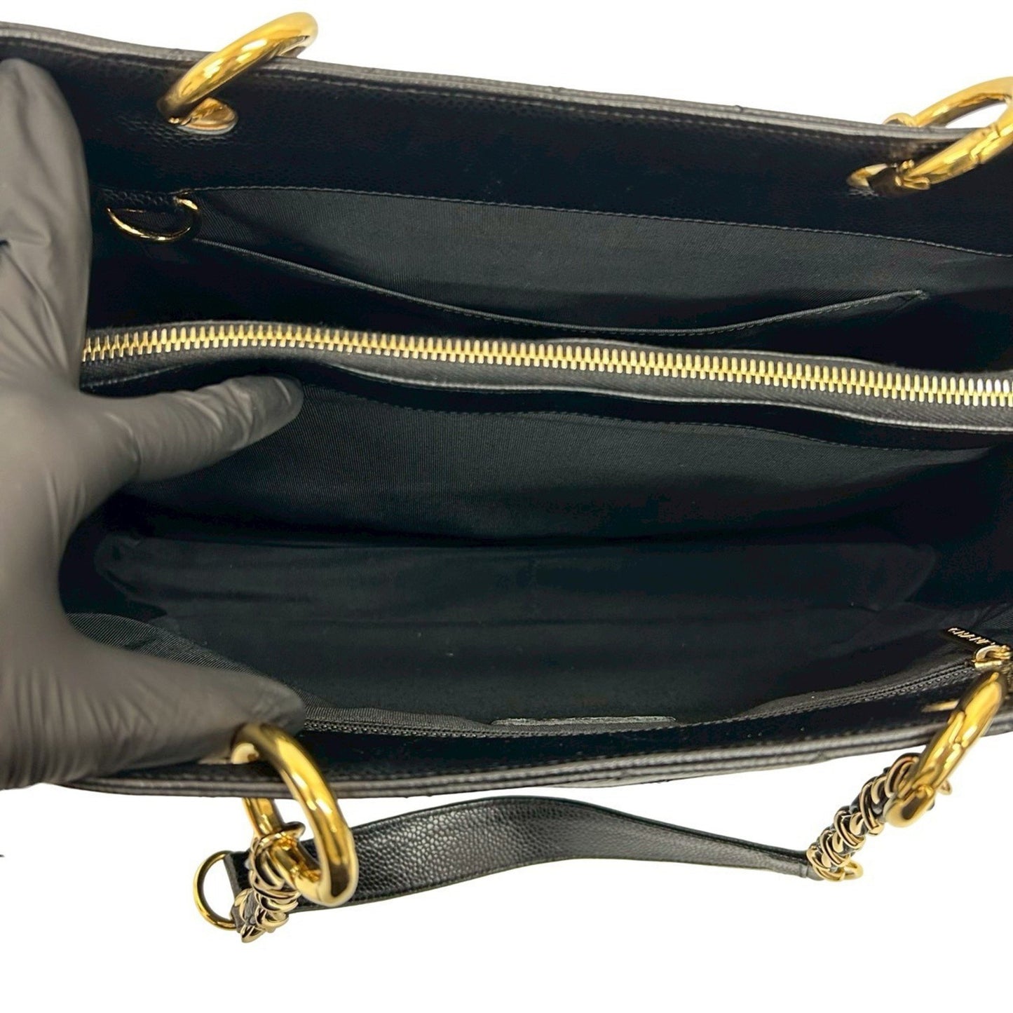 Chanel Matelasse Coco Mark Caviar Leather Chain Tote Bag