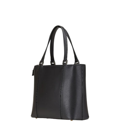 Burberry Nova Check Logo Handbag In Black Leather