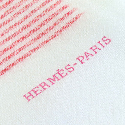Hermes 100% Cashmere Multi-Stripe Mini Fringe Large Shawl/Stole In Multicolor