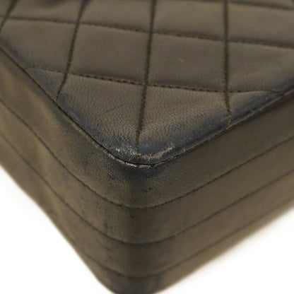 Chanel Shoulder Bag Matelasse W Chain Lambskin Black