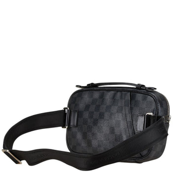 Louis Vuitton Damier Graphite Umbrella Body Bag Waist N41289 Black Grey Pvc Leather
