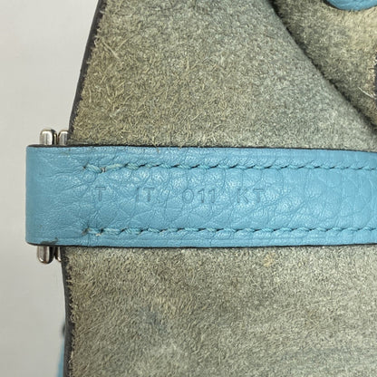 Hermes Herms Picotin Lock Mm Handbag In Taurillon Clemence Blue Atoll