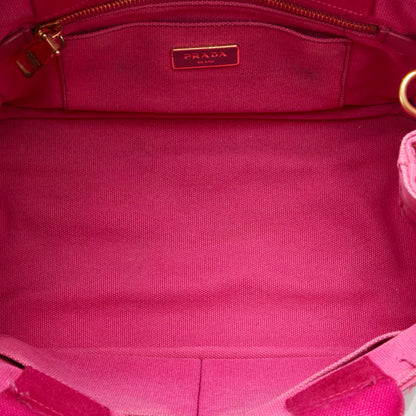 Prada Canapa Triangle Logo Plate Handbag/Shoulder Bag