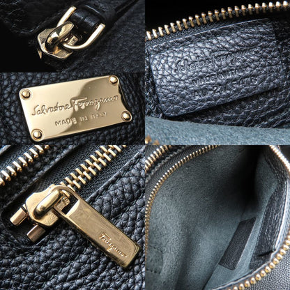 Salvatore Ferragamo Amy 2-Way Handbag In Black Leather