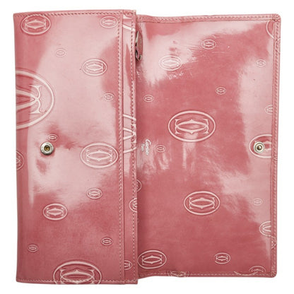 Cartier Happy Birthday Long Wallet Pink Enamel