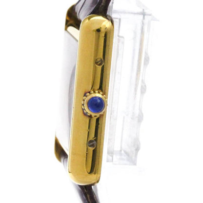 Cartier Must Tank Vermeil Gold Plated Leather Quartz