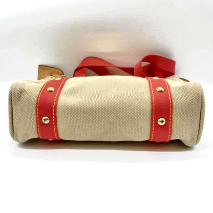 Louis Vuitton Antigua Cabas Mm Beige X Red Studs