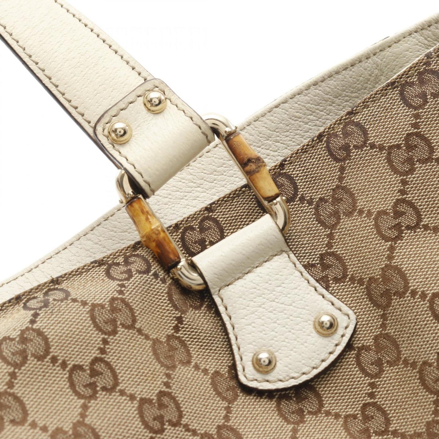 Gucci Bamboo Horsebit Gg Canvas Tote Bag