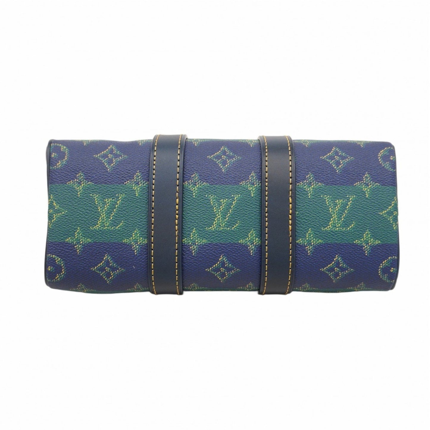 Louis Vuitton Monogram Heritage Keepall Bandouliere 25 Handbag M25786 Blue Stripe 2-Way Bag