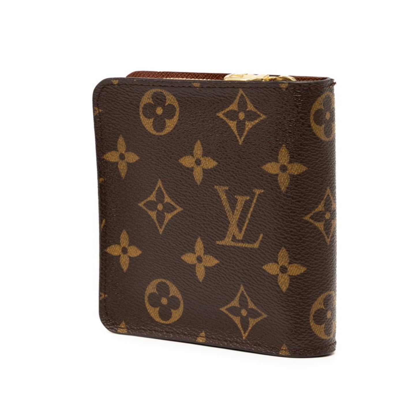Louis Vuitton Monogram Compact Zip Bifold Wallet M61667 Brown Leather
