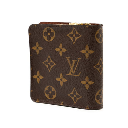 Louis Vuitton Monogram Compact Zip Bifold Wallet M61667 Brown Leather