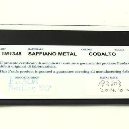 Prada Prada Wallet 1M1348 Blue Saffiano Leather Round Bifold Long