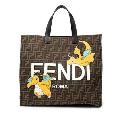 Fendi X Fragment Pokmon Zucca Dragonite Tote Bag/Shoulder Bag 2Way 8Bh357 Brown Canvas Leather