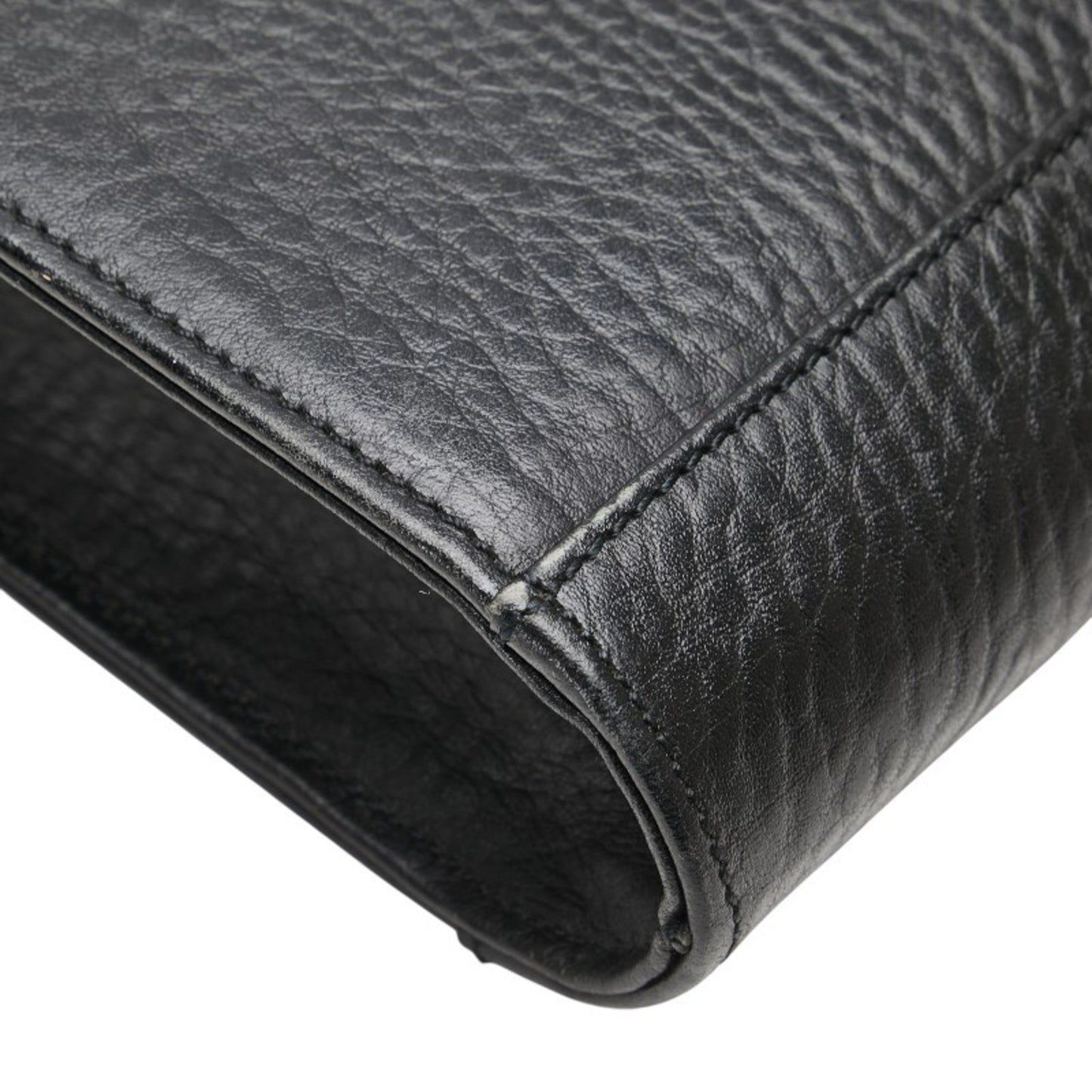 Burberry'S Check Lining Business Bag Briefcase In Black Leather