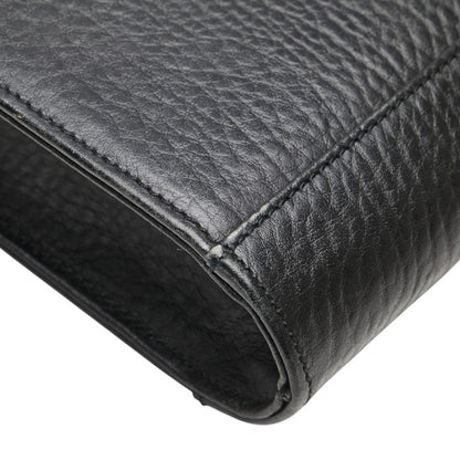 Burberry'S Check Lining Business Bag Briefcase In Black Leather