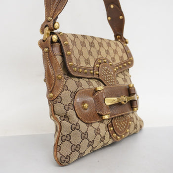 Gucci Gg Canvas Sherry Line Shoulder Bag 144010 Brown