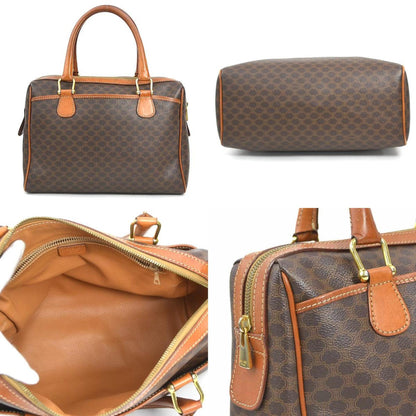 Celine Handbag In Brown And Gold Macadam Leather