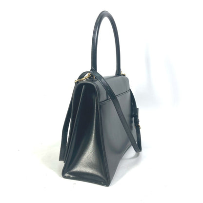 Balenciaga 592823 Hourglass Sunny Logo 2-Way Shoulder/Handbag Leather