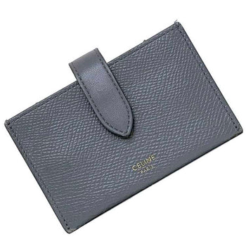 Celine Card Case Accordion F-21339 Grey Holder Leather Celine