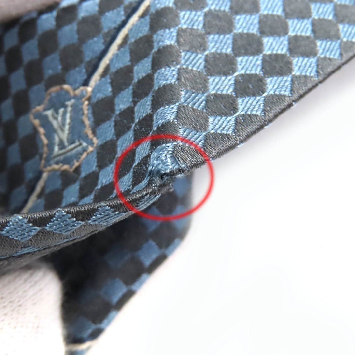 Louis Vuitton Cravate Ex M67978 100% Silk Checkered Tie