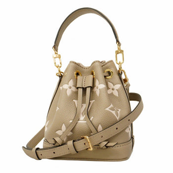Louis Vuitton Monogram Empreinte Two-Tone Nano Noe Shoulder Bag M46291 Tourterelle Creme