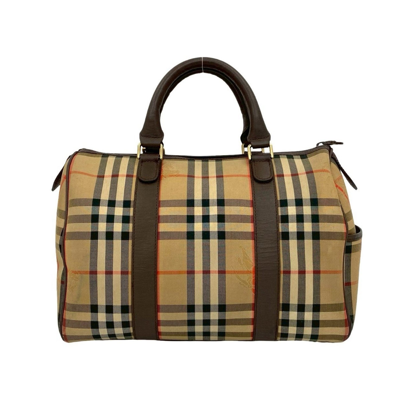 Burberry'S Nova Check Shadow Horse Logo Canvas And Leather Handbag