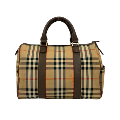 Burberry'S Nova Check Shadow Horse Logo Canvas And Leather Handbag