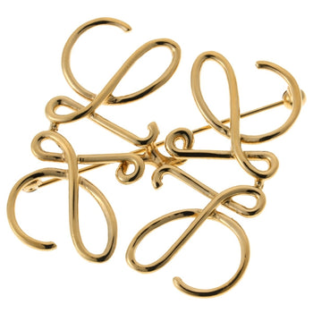 Loewe Anagram Brooch 111.25.020 Metal Gold E-158524