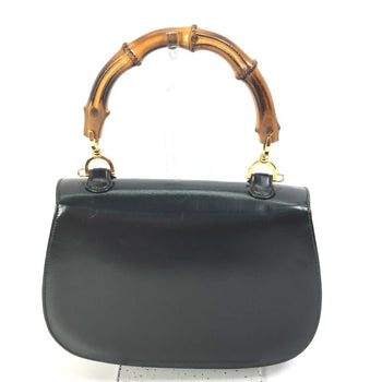 Gucci 000 1951 Turnlock Old Gucci Bamboo Top Handle Handbag In Leather/Bamboo