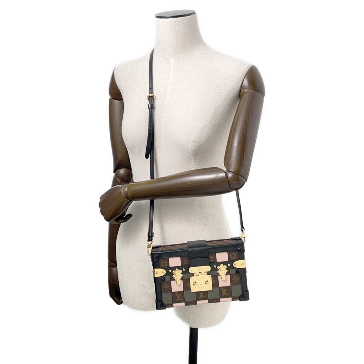 Louis Vuitton Monogram Petite Malle Shoulder Bag M45534 2-Way Clutch Black