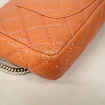 Chanel Shoulder Bag Matelasse W Chain Lambskin Pink