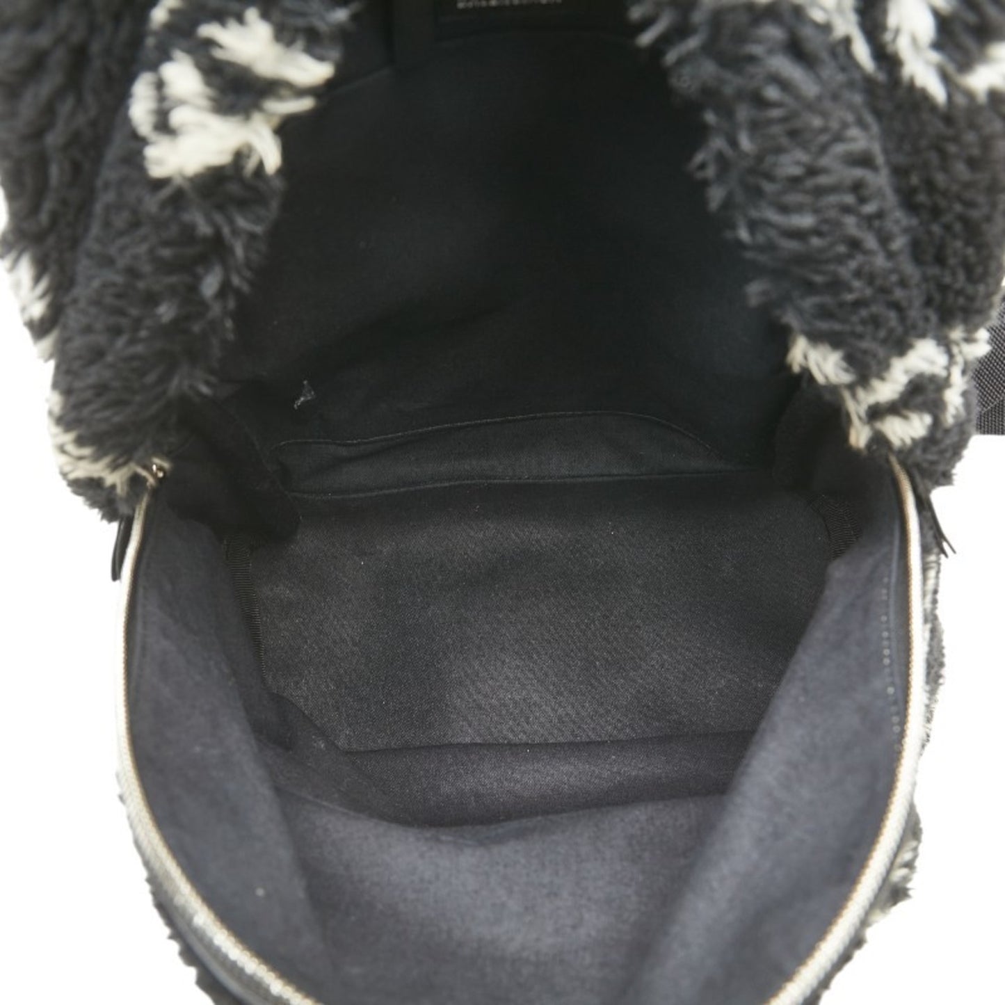 Balenciaga Everyday Backpack In Black And White With Faux Fur Leather