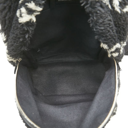 Balenciaga Everyday Backpack In Black And White With Faux Fur Leather