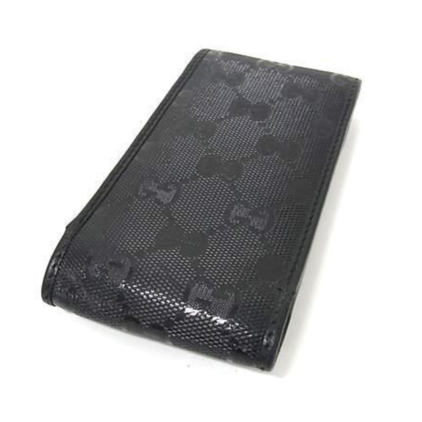 Gucci Gg Imprime Cigarette Case 181716 Black Leather