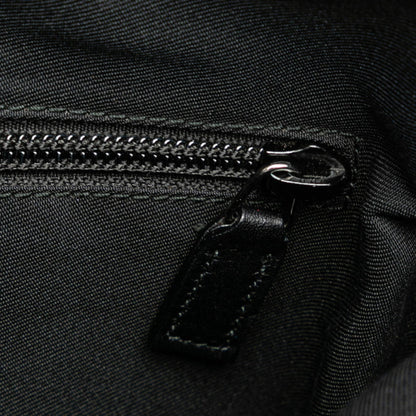 Gucci Gg Canvas Shoulder Bag 145857 Black Leather