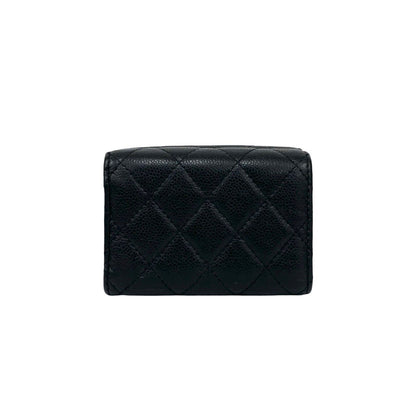 Chanel Matelasse Coco Caviar Leather Tri-Fold Wallet
