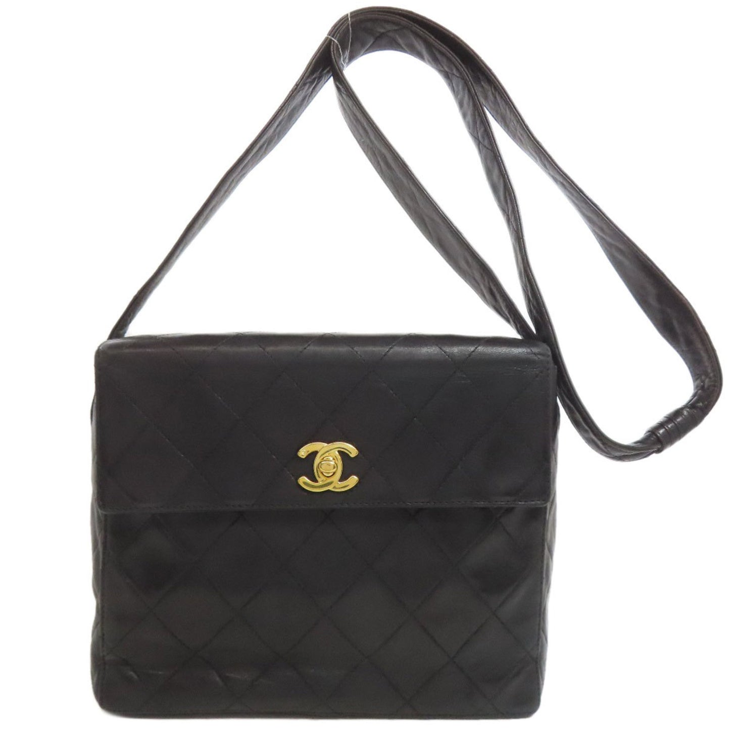 Chanel Matelasse Coco Mark Gold Hardware Shoulder Bag Lambskin