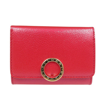 Bvlgari Leather Red Clip Card Case Business Holder 1015Bvlgari