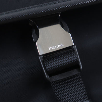 Prada 2Vh133 Re-Nylon Saffiano Leather Shoulder Bag With Triangle Logo And Plaque