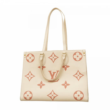 Louis Vuitton Tote Bag Monogram Empreinte Two-Tone On-The-Go Mm M21575 Crme Rose Trianon 2-Way