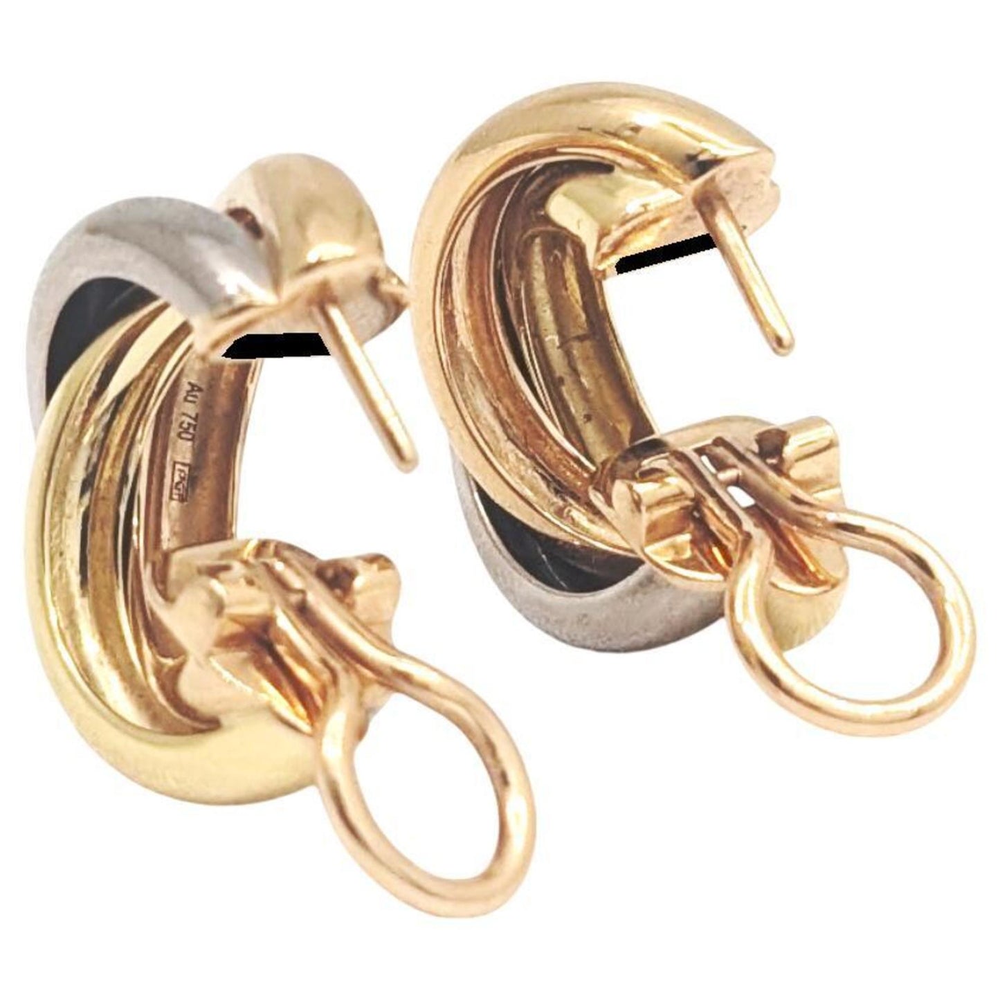 Cartier Trinity Earrings In 18K 750 Yellow Gold