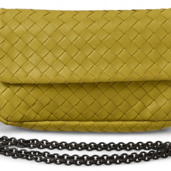 Bottega Veneta 2-Way Shoulder Bag/Clutch Bag In Mustard