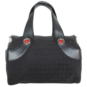 Bvlgari Handbag Canvas Black Silver