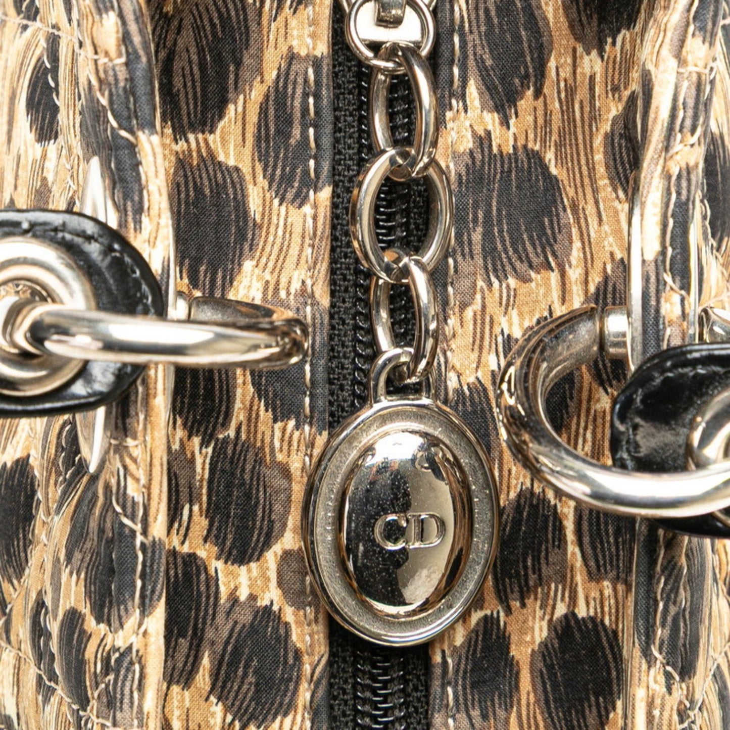 Christian Dior Dior Lady Cannage Leopard Print Handbag/Shoulder Bag