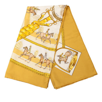 Hermes Herms Carr 90 Les Allvres Dv Cheval Horse Ribbon Scarf