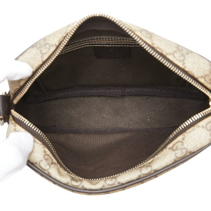 Gucci Gg Supreme Crossbody Shoulder Bag 201447 Beige Brown Leather