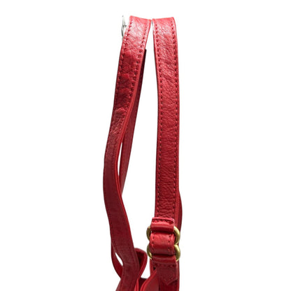 Coach Old Drawstring Shoulder Bag 4923 Bucket In Red Glove-Tanned Leather.