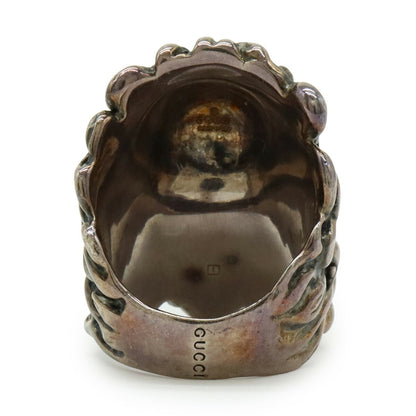 Gucci Lion Head Ring Alessandro Michele Gp Stone Pink Gold Black #M Japanese Size Approx. 14.5
