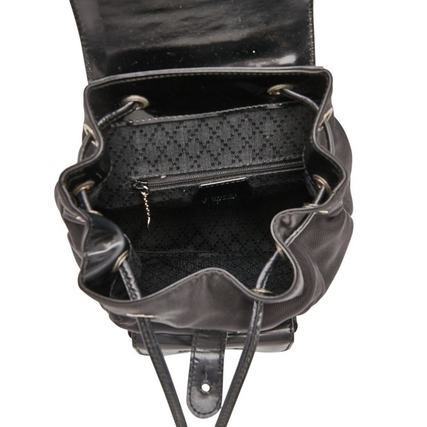 Gucci Bamboo Mini Backpack 003.1998.0030 Black Nylon Leather